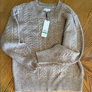 Calvin Klein Women's Taupe Cable Knit Sweater